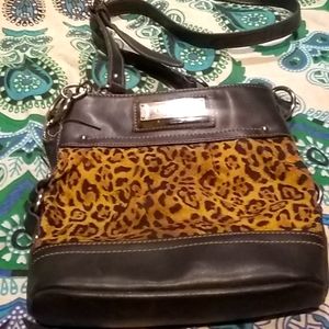 Chaps leather jaguar print purse